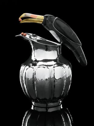 Silver Toucan Vase